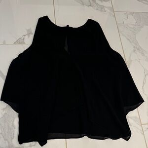 Babaton Black Sleeveless Silk Top